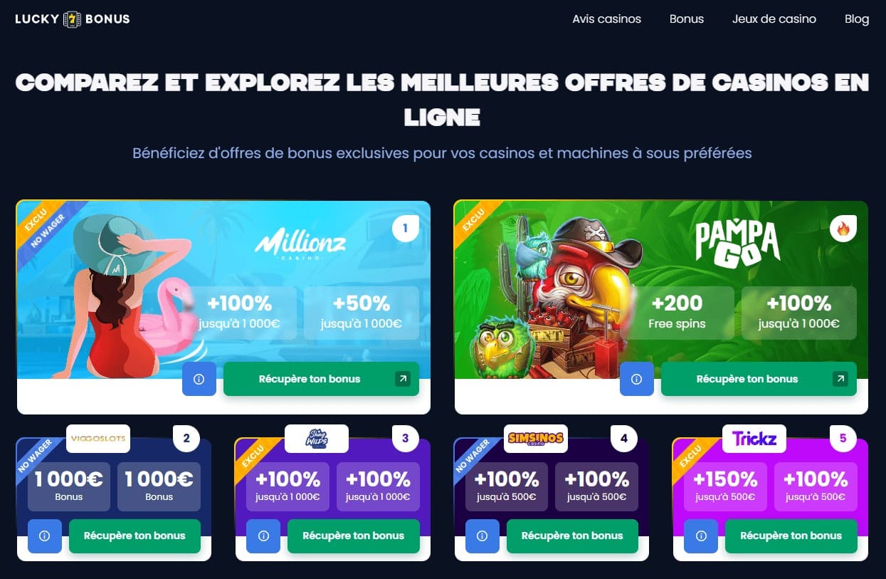 Lucky 7 Bonus Site Profitez Lucky7Bonus Site Web pour les Joueurs en France